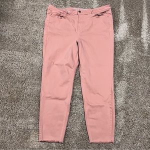 Love & Legend Blush Pink Raw Hem Jeans - Size 22